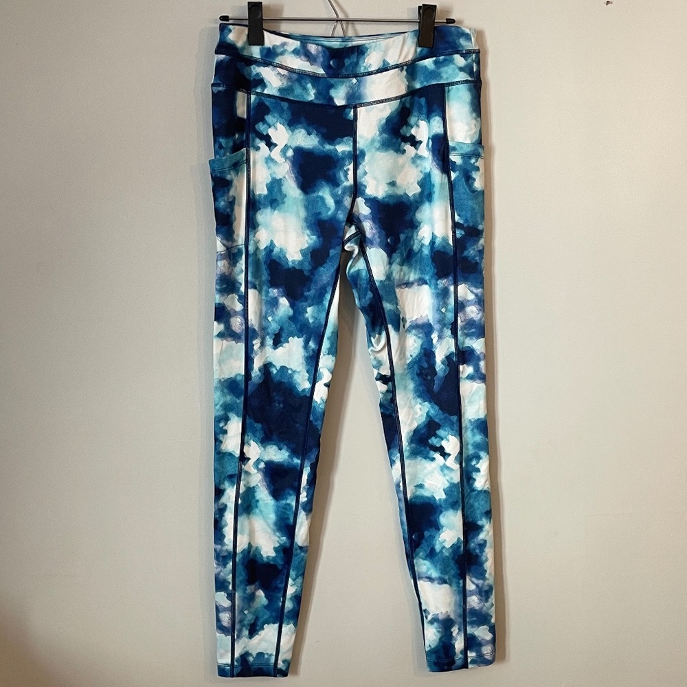Light Blue Watercolor Leggings (M)